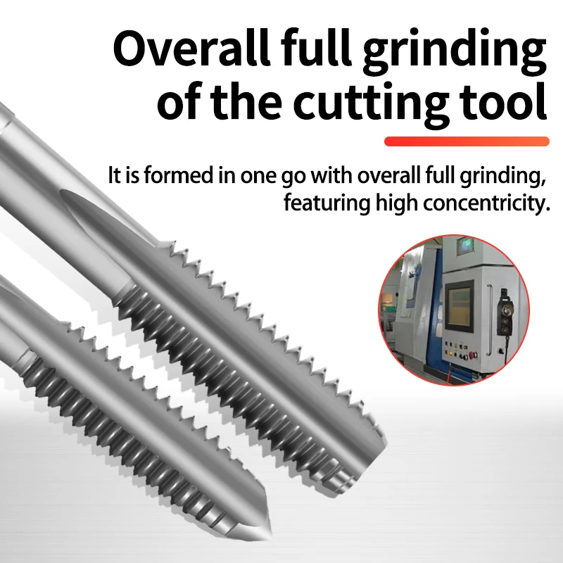 HSSE-M35 JIS Standard TIN Coating Left Hand Straight Fluted Hand Tap M2 M3 M4 M5 M6 - M12 Machine Sc