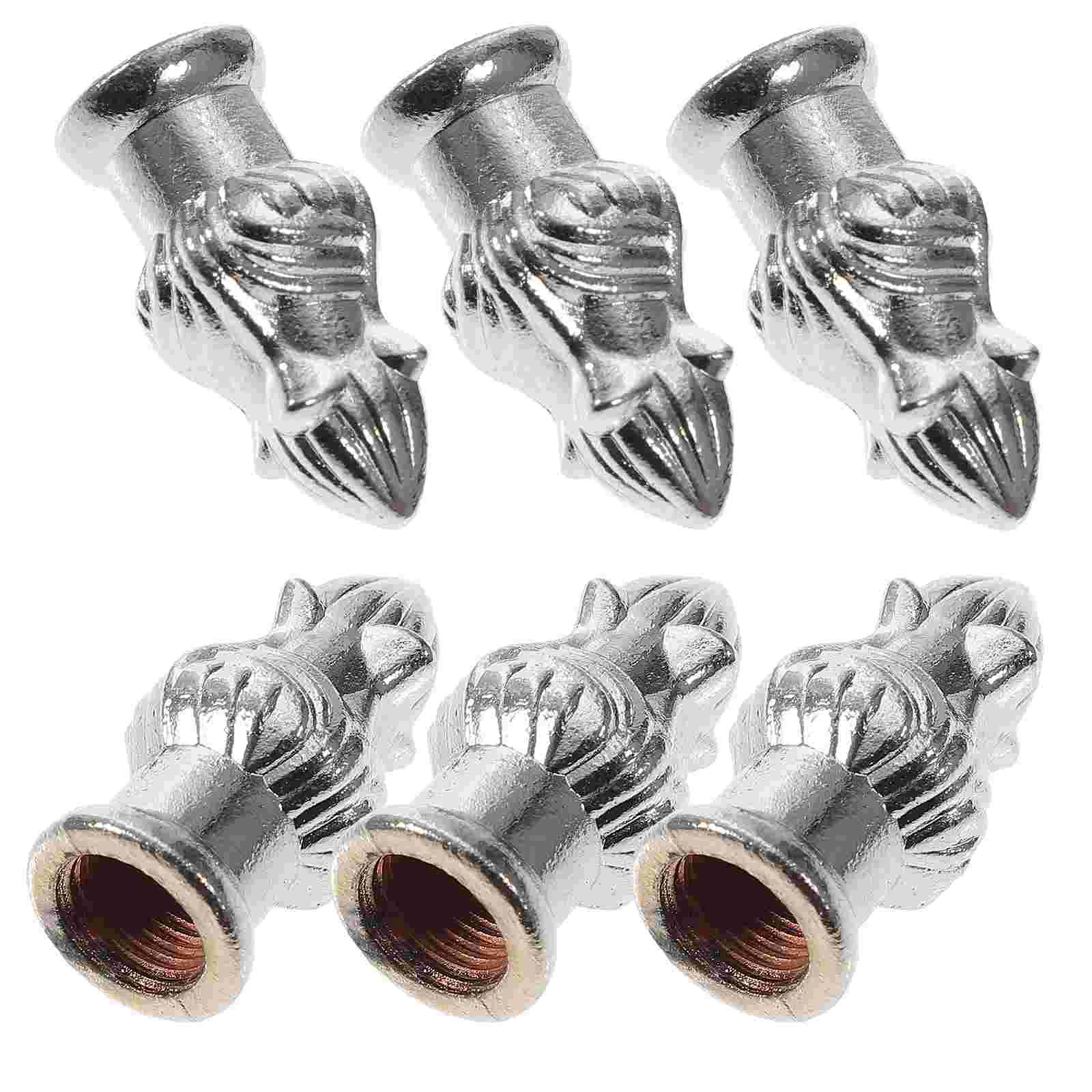 

6 Pcs Tapping Chandelier Screw Cap Desk Lamps Decor Metal Shade Holder Harp