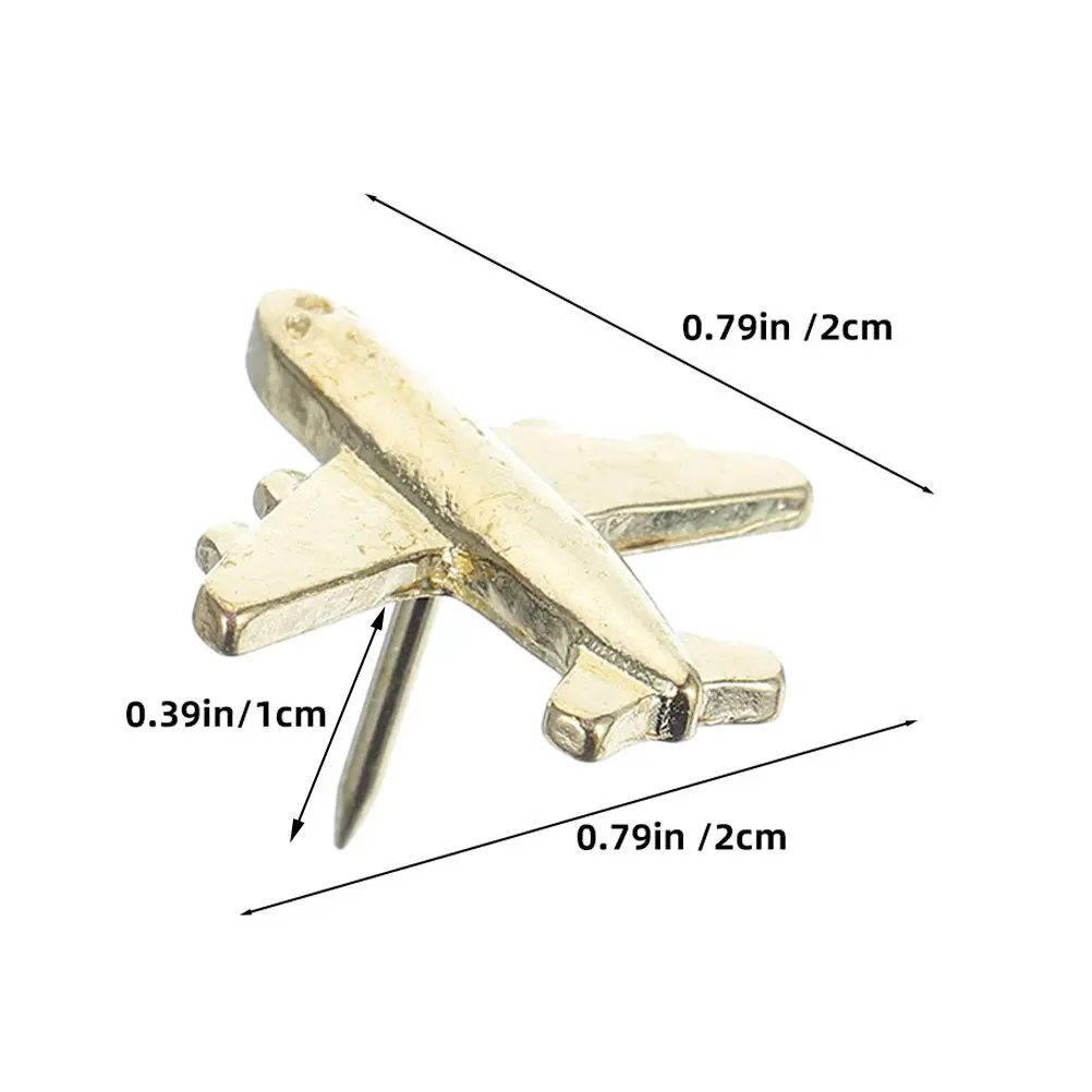 24개 금속 비행기 모양 푸시핀, 게시판, 코르크보드, 지도, 여행 사진, 사무실용 장 푸시핀