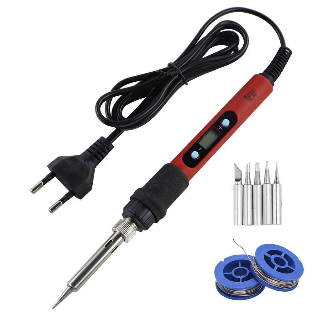 80W Adjustable Temperature Electric Soldering Iron Welding Tools Ceramic Heater Soldering Tips Desoldering Pump Rework