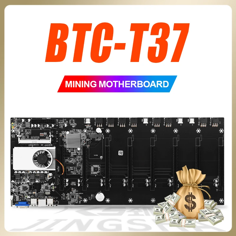 Mining Motherboard Onboard CPU HM77 Chipset VGA 8GPU Bitcoin