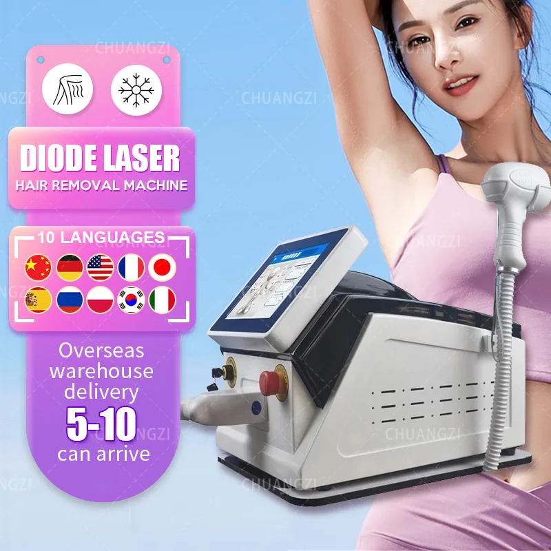 

Professional Cooling System Skin Rejuvenation 3 Wavelengths 808nm 755nm 1064nm Diode Hair Removal Machine