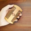 Gracemen 100% Wooden Beard Comb Double Sides for Men Anti-Static Wood Hair Comb with PU Leather Case and Great Gift to Men 4
