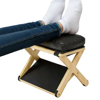 Poggiapiedi Ergonomico in Legno a Doppio Strato Antiscivolo per Ufficio, Casa, Dormitorio, Appartamento e Studio