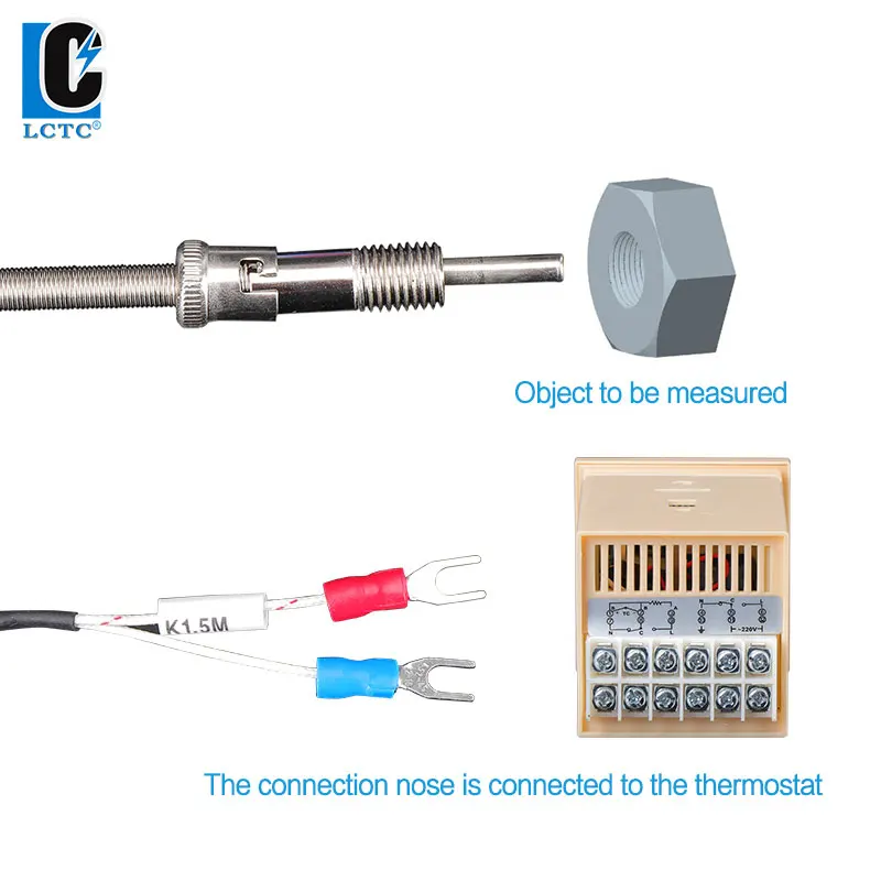 LCTC Temperature Sensor Needle K E Type Thermocouple Probe High Quality Compression Spring 1/2/3/4/5/6mm Wire