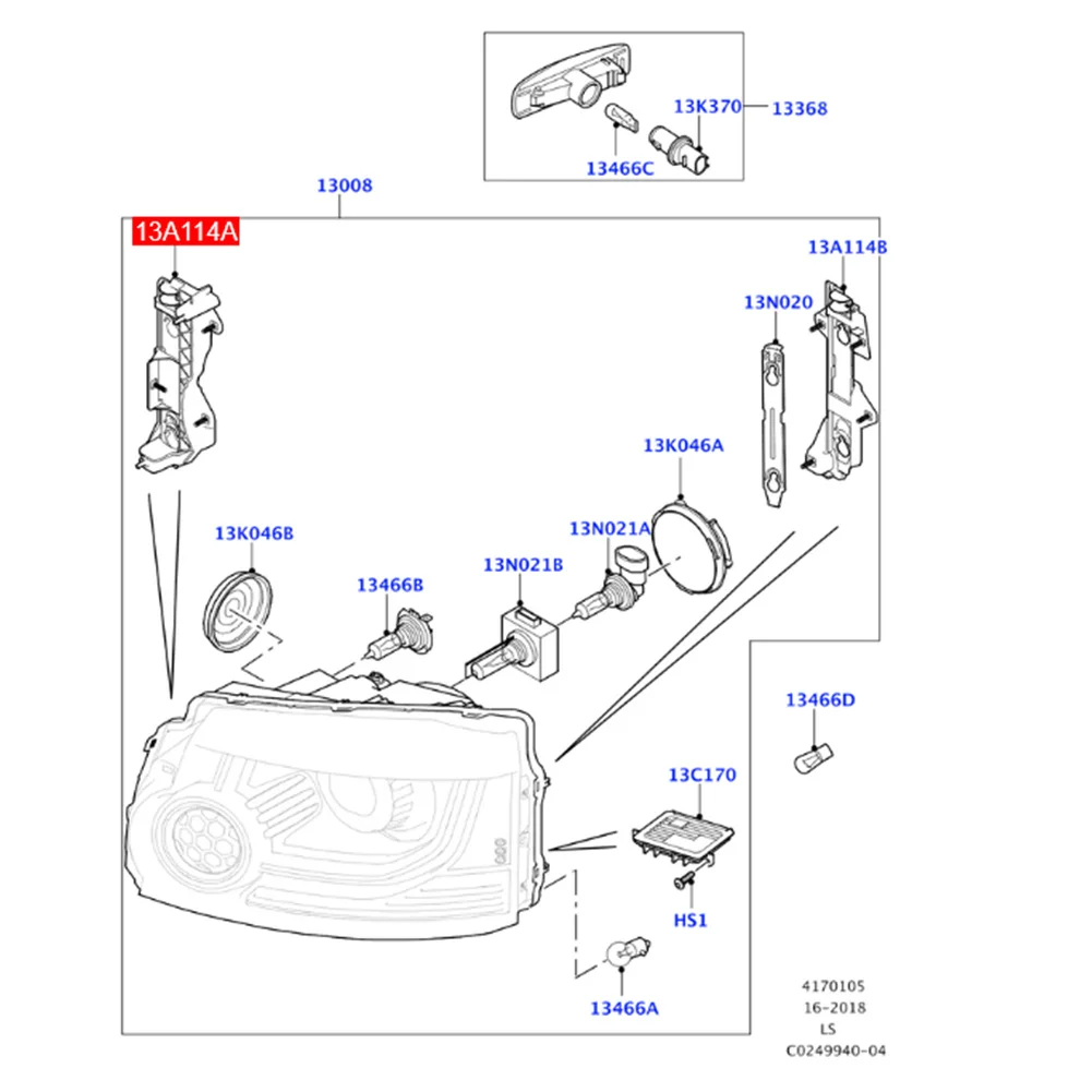 Car Inner Headlight Headlamp Mounting Support Retainer Bracket For Land Rover Discovery 4 2010- LR052374 LR052373