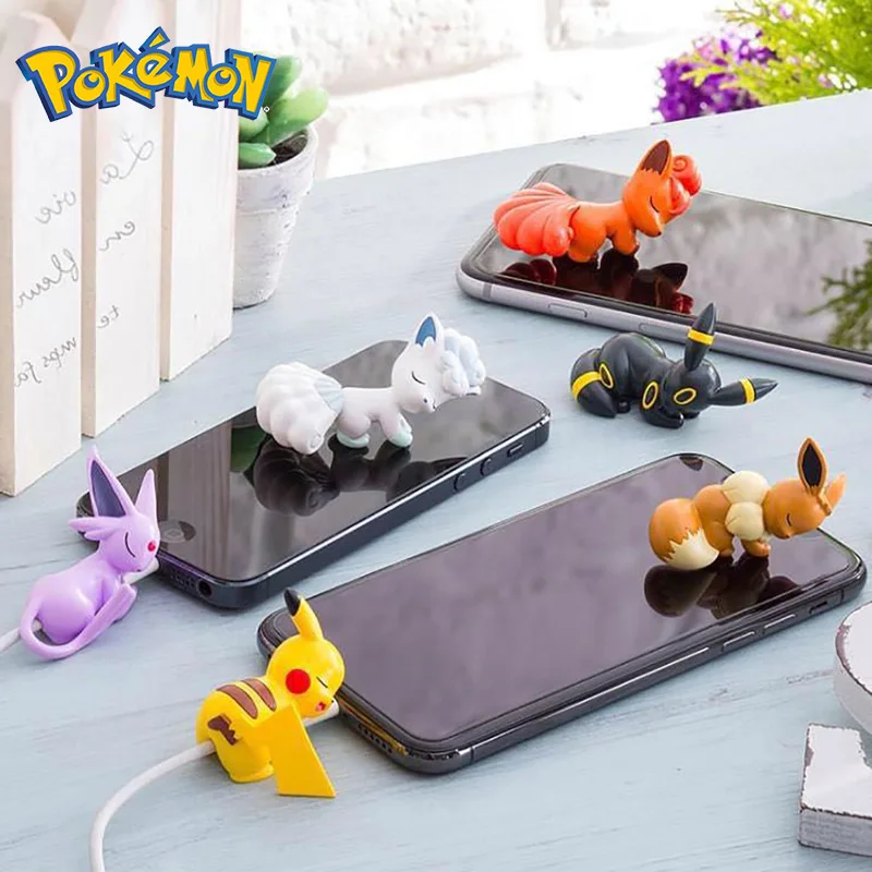 

1/3pcs Pokemon Data Cable Protective Sleeve Pikachu Sleeve Anime Figure USB Charging Cable Protective Cover Cartoon Toys Set