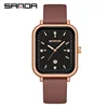 SANDA 1134 Women's Square Quartz Watch Black Fashion Crystal Waterproof Date Pointer Wristwatches for Ladies Watches Gift 5
