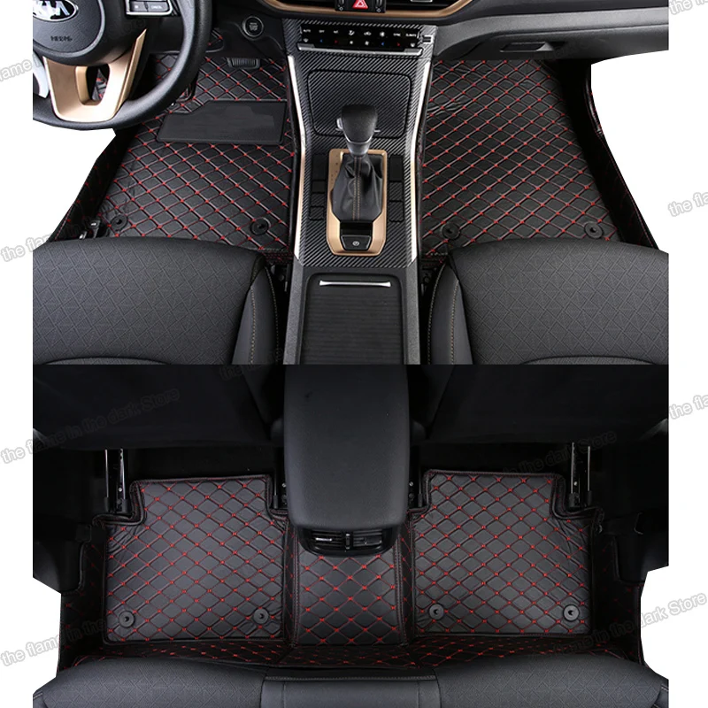 

leather car floor mats for kia k3 forte cerato 2018 2019 2020 2021 2022 accessories auto carpet cover interior seat bd forte5