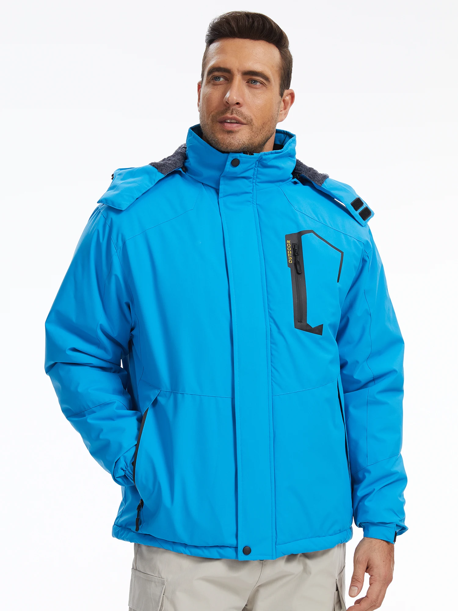 Wasserdichte Ski-Snowboard-Jacke für Herren, Winter, winddicht, Schnee, dicke Jacke, Mantel mit Innenbrusttaschen für Outdoor-Camping-Ski – Detail 20