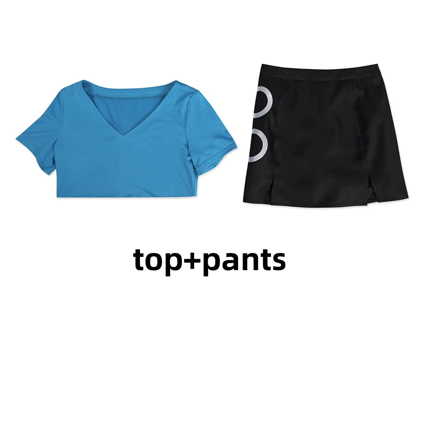 One Piece Nami Summer Blue Crop Top and Skirt Cosplay Costume