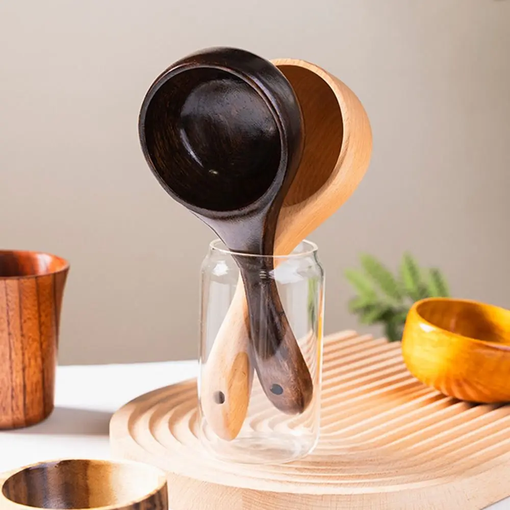 Eco-friendly Long Handled Spoon Large Size Long Handle Wooden Soup Ladle Korean Style Vintage Serving Soup Spoon Picnic