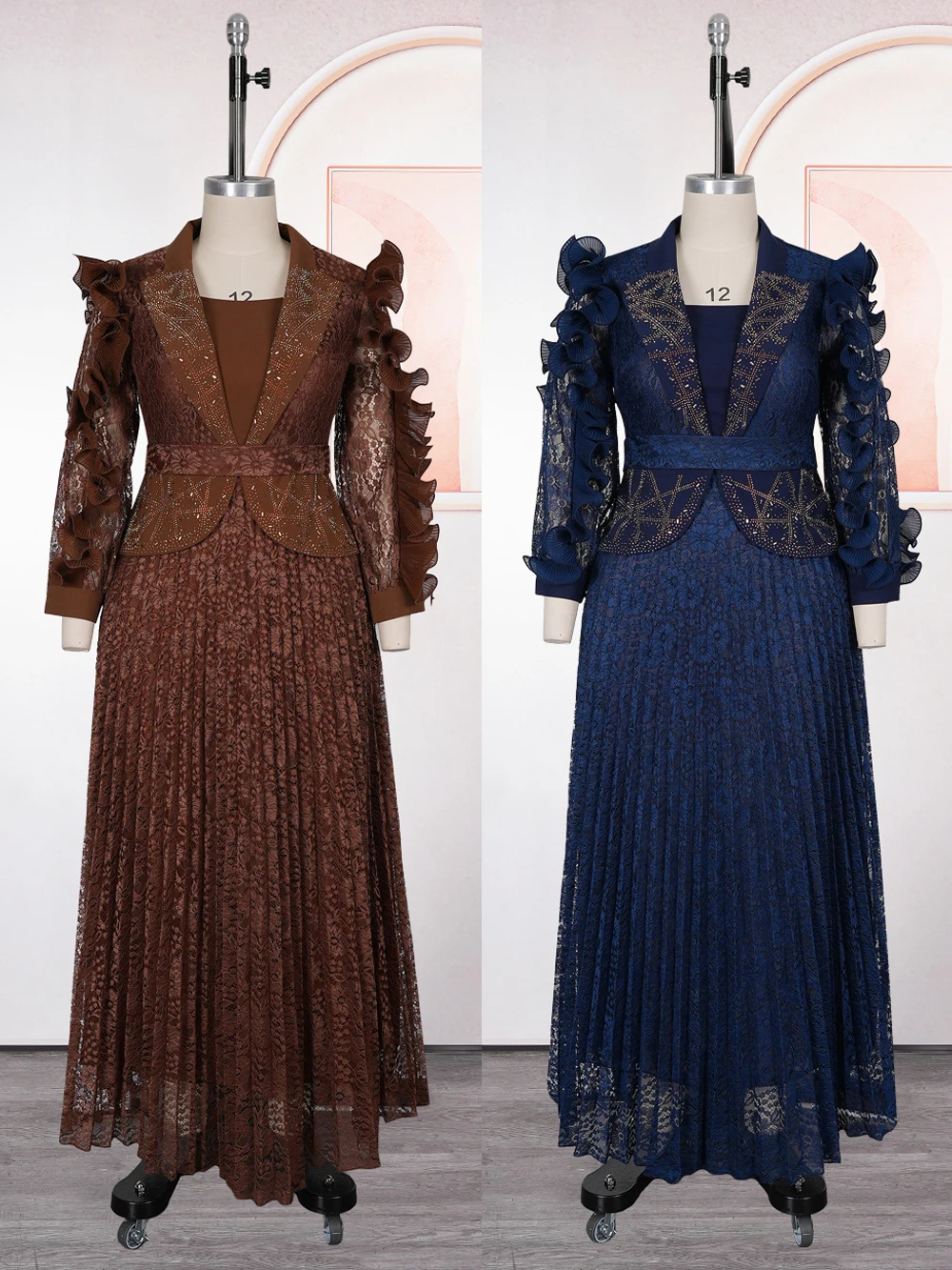 Eleganti Abiti Lunghi da Donna Primavera Estate 2026, Vestiti Plissettati Maxi per Matrimoni, Feste, Balli, Serate e Compleanni - Image 3