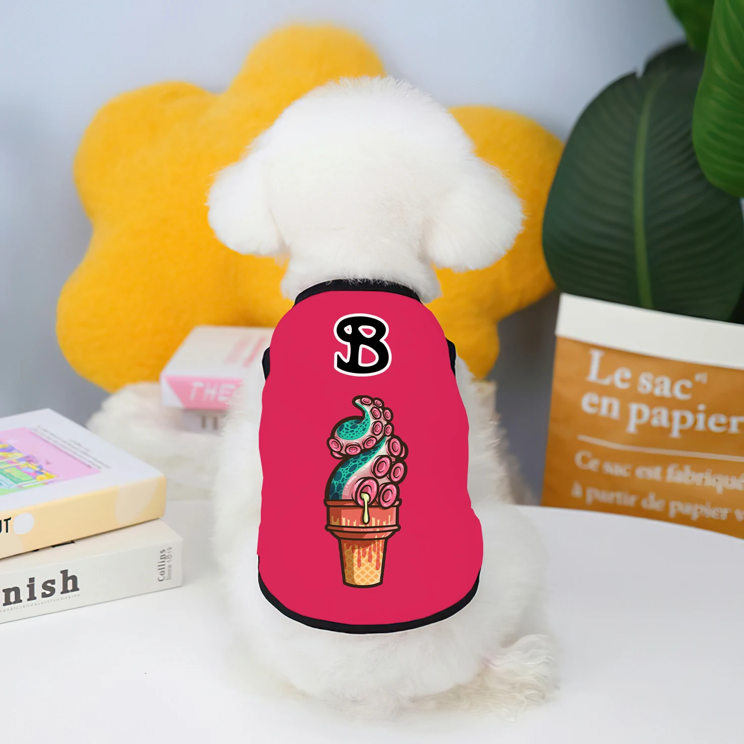 

Смешная художественная одежда для домашних животных Осьминог, одежда для собак большого и среднего размера, дышащий пуловер с круглым вырезом, футболка без рукавов