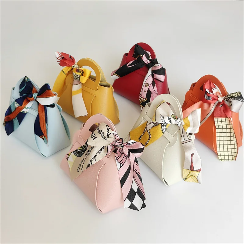 

New Leather Gift Bag Wedding Favors Candy Box Ramadan Eid Mubarak Portable Candy Gift Small Box Basket Jewelry Packaging Bags