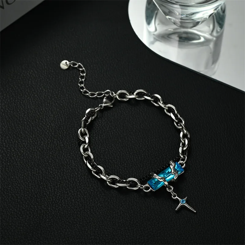 2024 Retro Black Zircon Star Bracelet For Women Men Trend