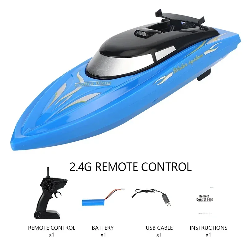RC Boat 2 4 Ghz Remote Control Speedboat Kids Toy High Speed Racing Ship Rechargeable Batteries