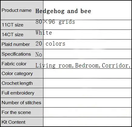 Hedgehog and bee cross stitch kit bird winter snow 18ct 14ct count embroidery e needlework craft for cross stitch kit