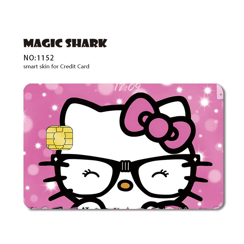 Sanrio Animation Hello Kitty Kawaii Sticker Matte Skin Film Small Chip Credit Debit Cards Protect Waterproof Sticker Collection