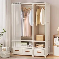 Armoire de Rangement en Tissu pour Chambre à Coucher, Simple et Grande Capacité, Robuste et Durable, Anti-Poussière, Organisateur de Rangement 2