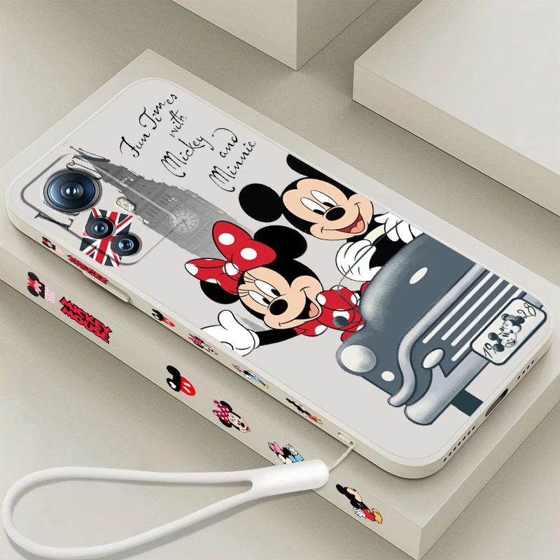 Disney Minnie Mickey London Liquid Left Rope Per Xiaomi Mi 13 12T 12 11T 11I 11 A3 10T 10 Cc9E 9 Pro Lite Ultra 5G Funda