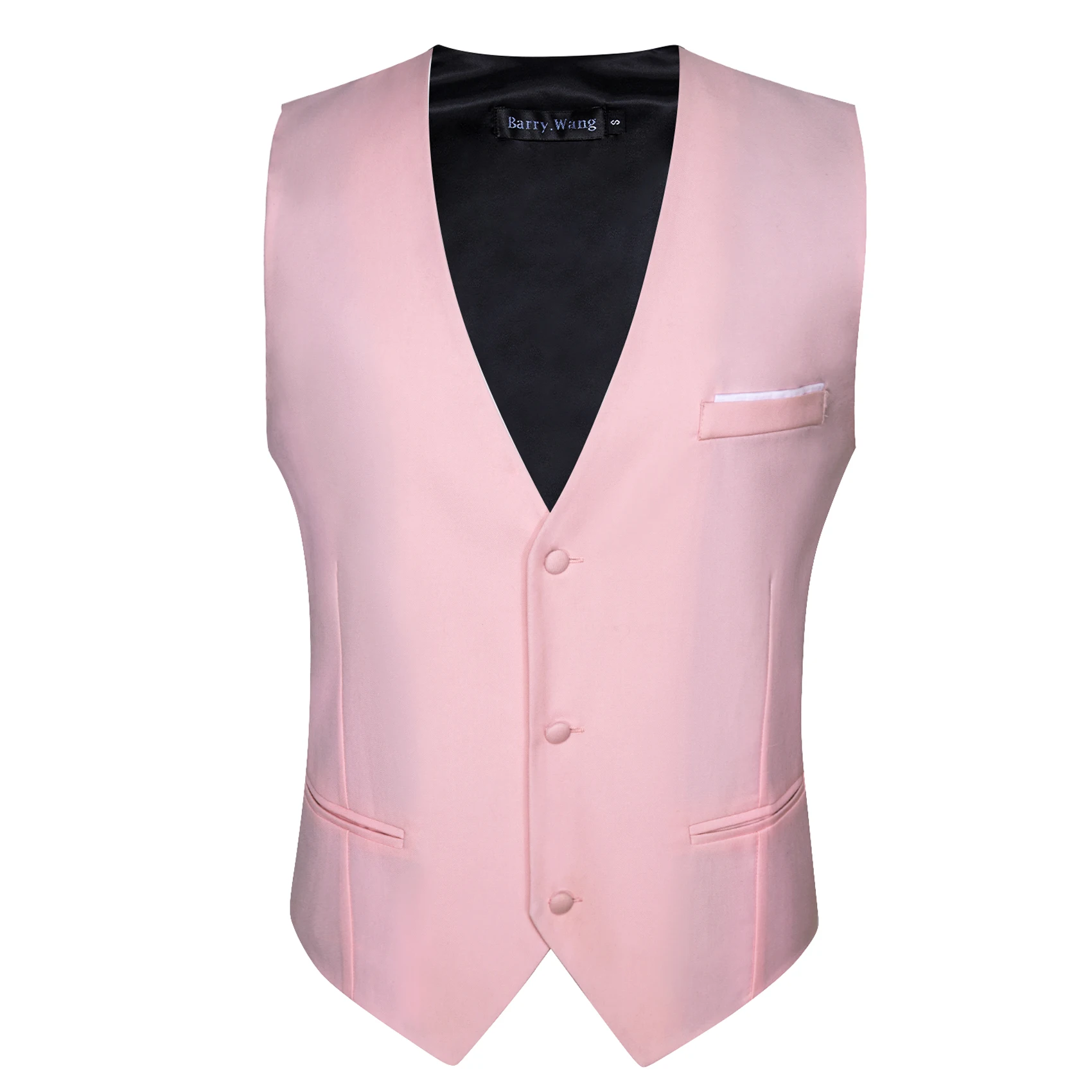 S-5xl 20 Colors Vest for Men Silk Solid Pink Blue Black Red Purple White Khaki Slim Fit Waistcoat Sleeveless Jacket Barry Wang 3
