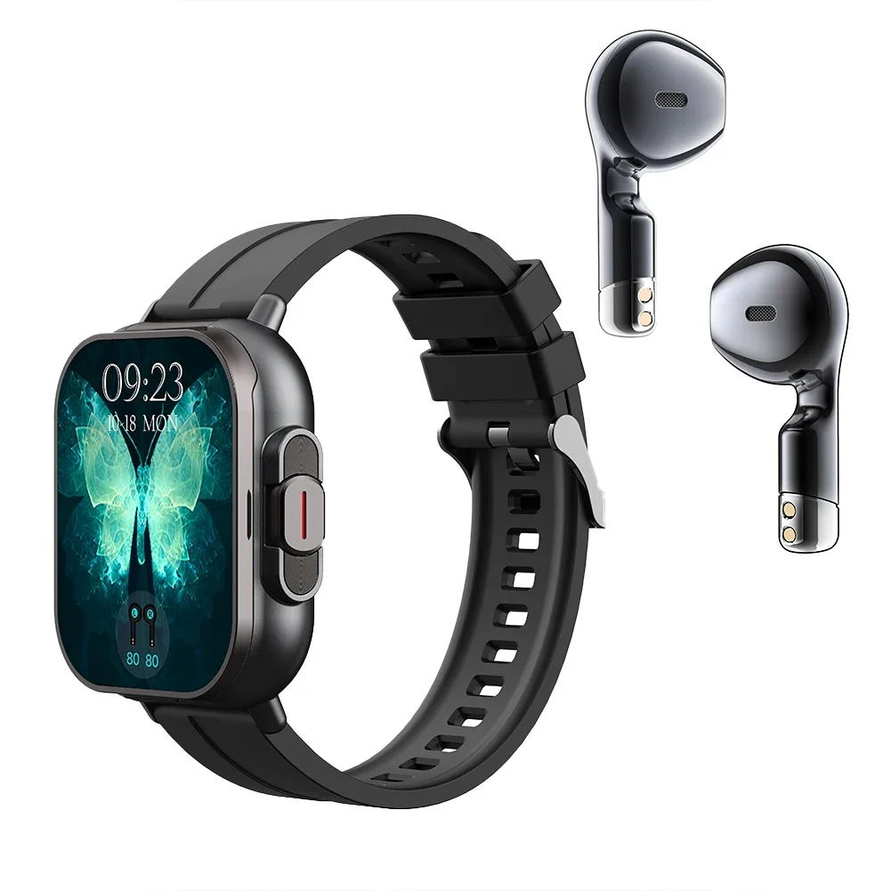 

D8 2 In 1 Smart Watch With Earbuds With 2” Touchscreen Payment Function Heart Rate Blood Pressure Monitor For Men Women