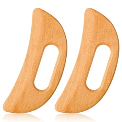 Premium Wooden Gua Sha Massage Scraper for Body Therapy and Slimming (Wooden X2)