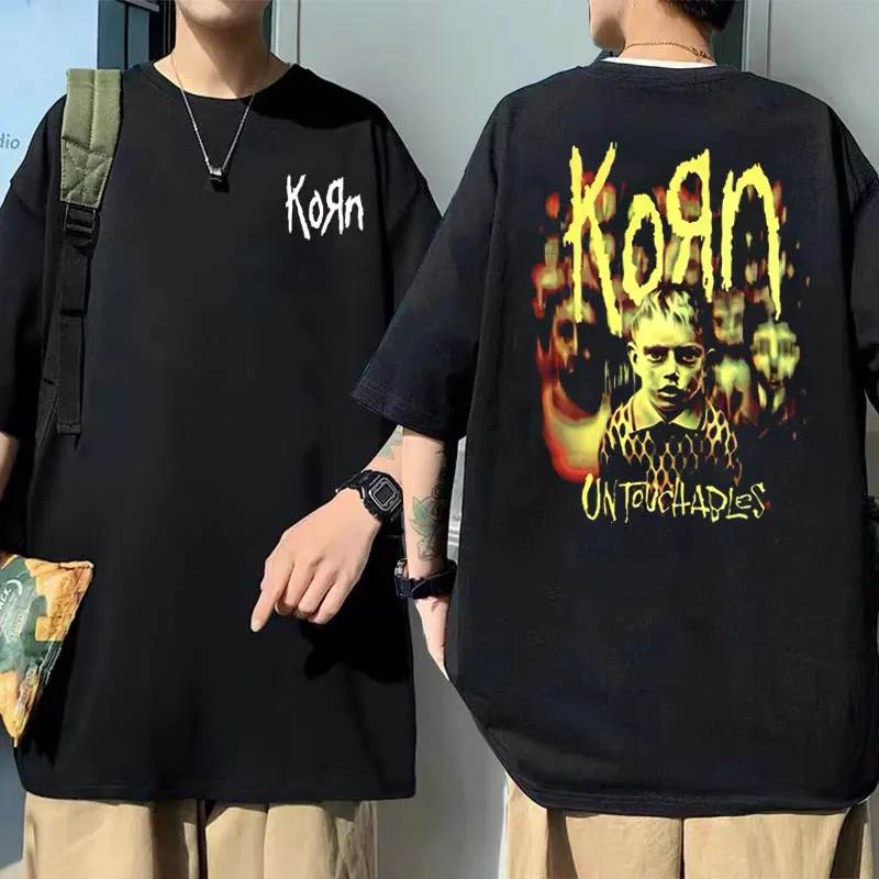 

Rock Band Korn Untouchables Graphic Print T Shirts Summer Men Women Fashion Oversized T-shirts Male Casual Vintage Gothic Tshirt