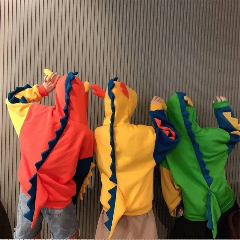 Strange Girl Kawaii Dinosaur Hoodies Sweatshirts 2023 Women Harajuku Loose Casual Cute Cosplay Pullovers Spring Fleece Hoodies