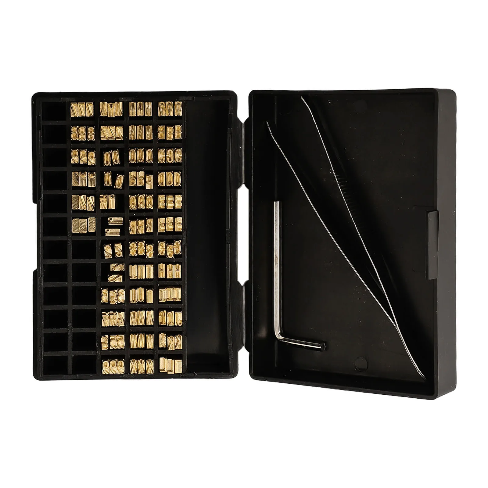 120pcs Hot Stamp Copper Letters 2x4x15mm Coding Machine Word Grain Thermal Ribbon Printing Font For Manual Semi-automatic Coding