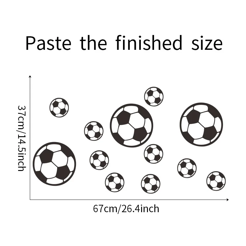 Footbal Soccer Wall Sticker Waterproof Home Decor Boy Kids Rooms Living Room Art Decoration Bedroom 12pcs