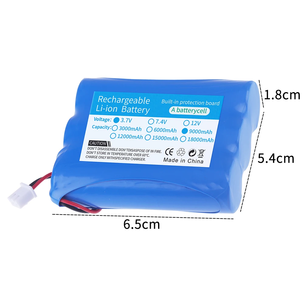 Batteria al litio 3.7V 18650 3000mAh 6000mAh 9000mAh 12000mAh per la pesca LED Light Altoparlante Bluetooth Batterie di emergenza fai da te - immagine 4