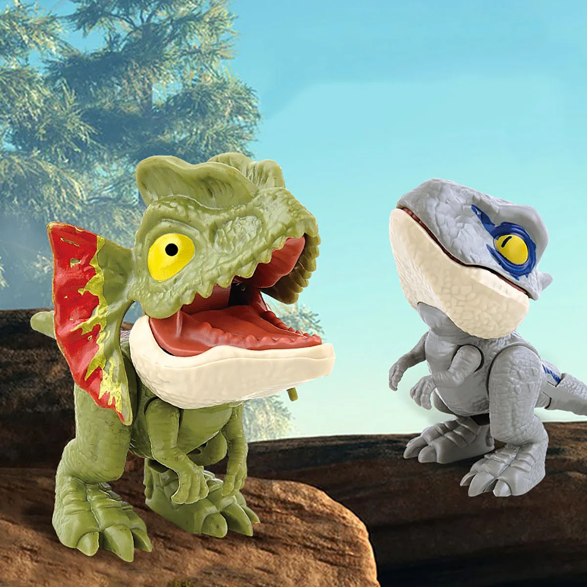 3pcs Jurassic Finger Dinosaur Triceratops Tyrannosaurus Toys Ornaments Boy Small Gifts Kids Creative Dinosaurs Interactive Toy 4