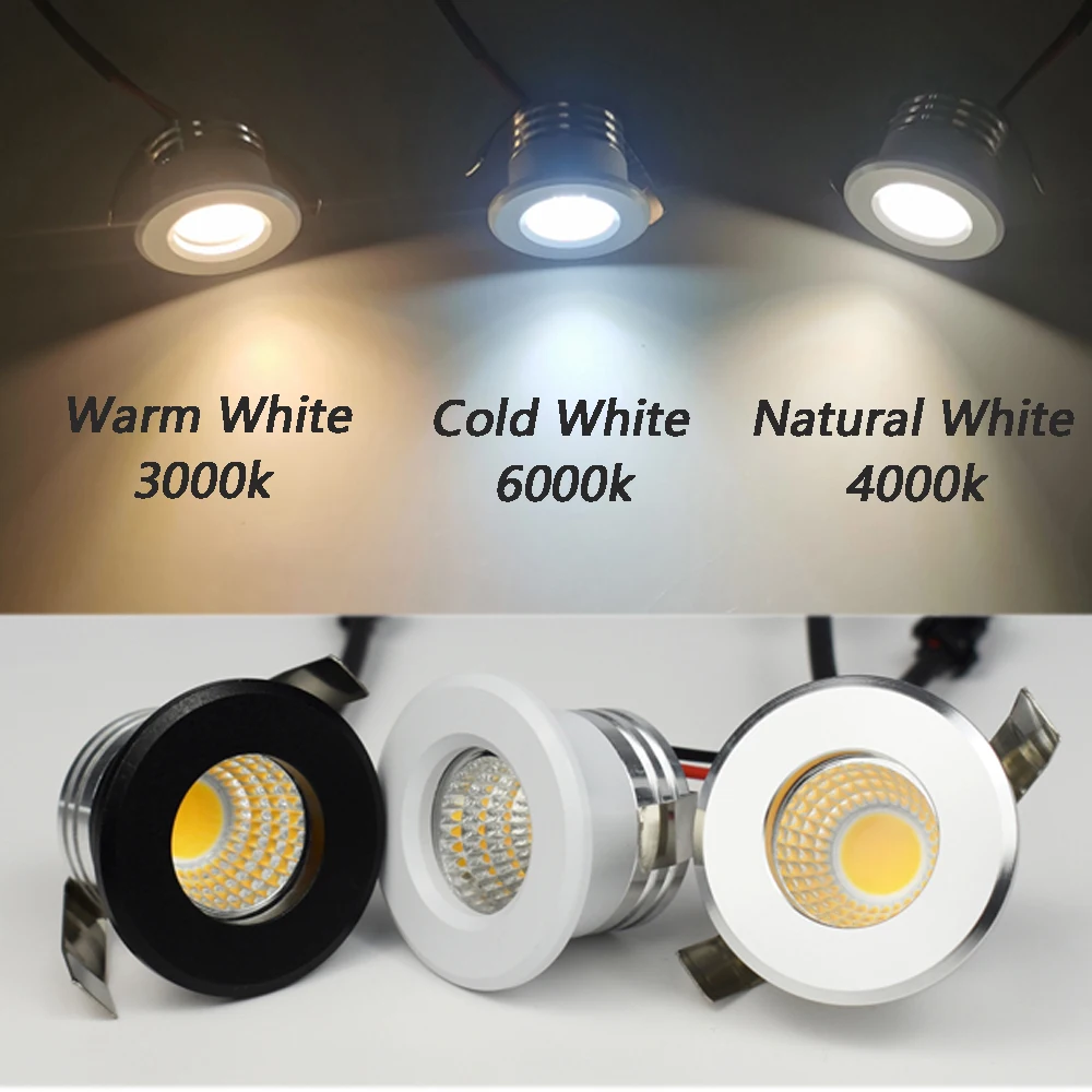 3W LED Spotlight Ceiling Spot Light Recessed Cabinet Showcase Spots Lamp AC110 220V Downlight Bedroom Kitchen Ceiling Lighting
