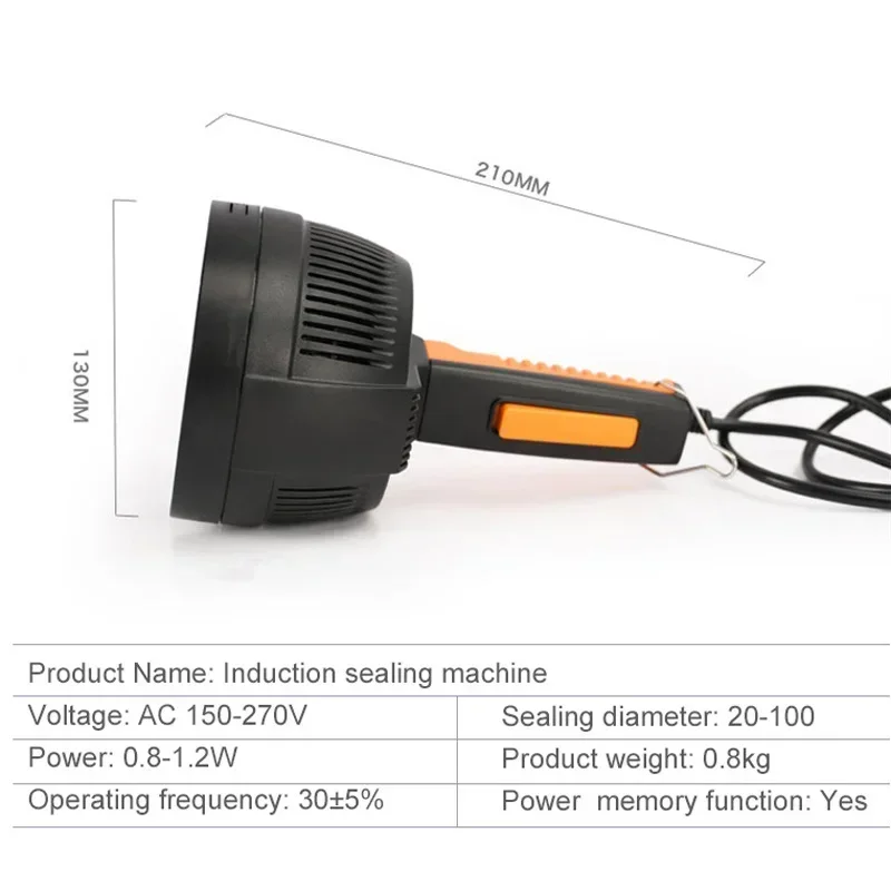 Handheld Electromagnetic Induction Sealer Aluminium Foil Sealing Machine Plastic Bottle Cap Sealer Machine 20-100mm 6