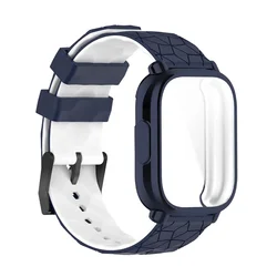 Premium TPU Shell Protector with Breathable Silicone Sport Band for Redmi Watch 5 Active (MUW blue)