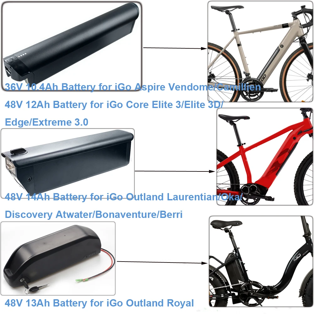 Batterie de support de vélo électrique 36v 48V 15ah 20Ah ebike batterie au lithi