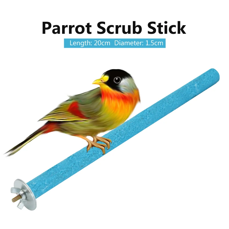 1 Pcs Pet Bird Toys Parrot Scrub Stick Perching Station Platform Paw Grinding Clean Toys