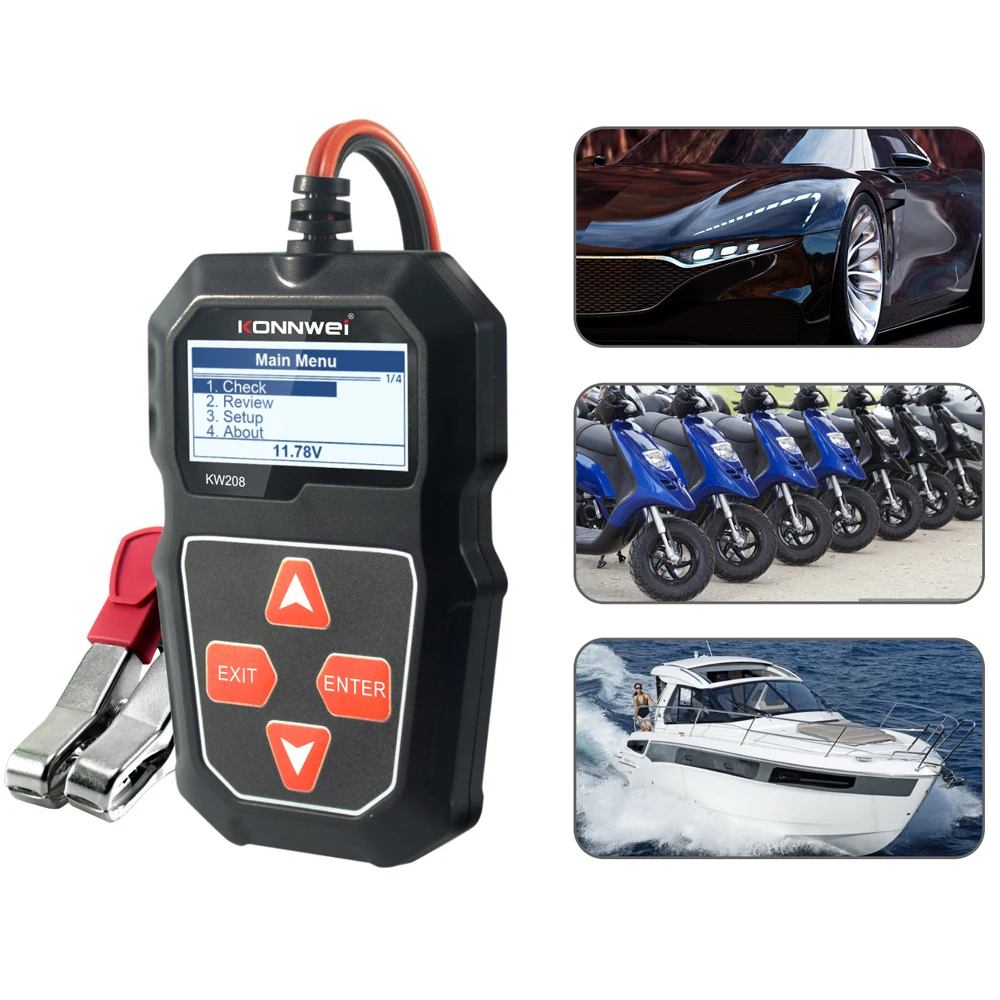 Shopping Konnwei KW208 Automobilbatterie-tester Auto Digital 12V  100-2000cca Cranking Ladesystem Testwerkzeug in China