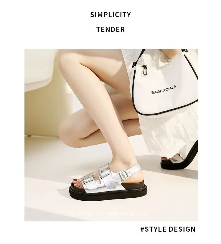 Women's 2024 Summer New All-Match Platform Strap Leisure Sandals Roman Beach Shoes
