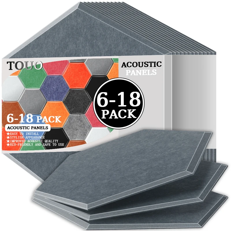 Home Studio Acoustic Treatment Hexagon Design Acoustic Panels Wall Soundproofing Bedroom Sound Home Decoration 6-18 Pcs