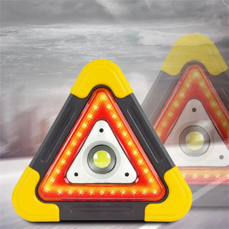 Car Warning Triangle Tripod LED Lighting 12V USB Charging Port Foggy Days Dark 38W Powerful Warning Auto Breakdown Signal Tool