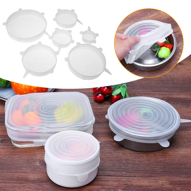 Heat Resistant Reusable Stretch Silicone Lids 1 Piece food cover kitchen utensils kitchen supplies fresh keeping cover preservation cover bowl cover