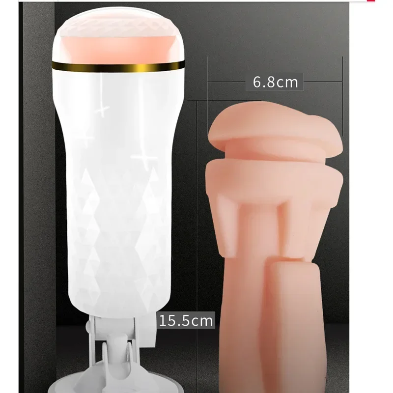 Adult Erotic Toys Male Masturbator Cup Realistic Rubber Vagina Prostate Massage Deep Throat Artificial Vagina Sex Toy for Men