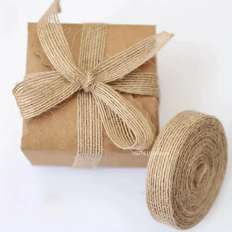 10M/Roll Natural Vintage Jute Rope Gift Wrap Ribbon Bow Crafts Jute Rope Burlap Party Wedding Decoration Supplies Jute Rope