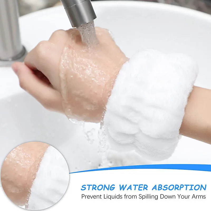 Wrist Spa Washband Microfiber Wrist Wash Towel Band Wristbands for Washing Face Absorbent Wristbands Sweatband 4 Pairs wrist sweat wristbands,wrist sweatband