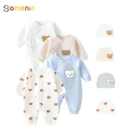 Somenie – body pour garçons et filles, vêtements d'hiver pour nouveau-né, vêtements de maison en coton pour tout-petits de 0 à 6 mois, vêtements épais pour le printemps et l'automne 1