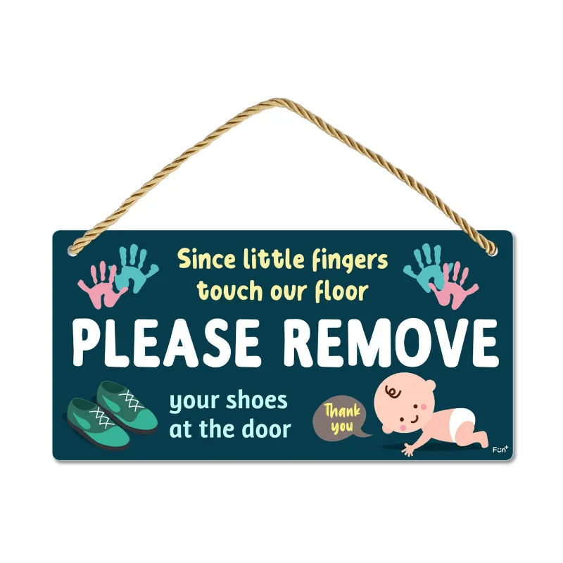 Please Remove Your Shoes Outside Front Door Hanging For Shop Decorative  Items | eBay
