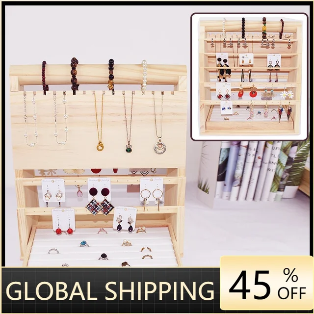 Solid Wood Double-sided Hanging Jewelry Rack: A Stylish and Practical Storage Solution